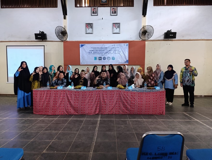 PENDAMPINGAN PRODUK UMKM (NIB, SERTIFIKASI HALAL, SPP-IRT) LOKUS SMART VILLAGE KEC. LONG IKIS & KEC. LONG KALI
